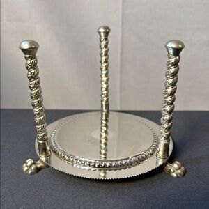 F.B Rogers Silver plated Decorative coaster Stand w/ claw feet.